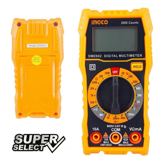 Ingco Dm2002 Ψηφιακό Πολύμετρο Με Μέτρηση Ac / Dc / Αντίστασης