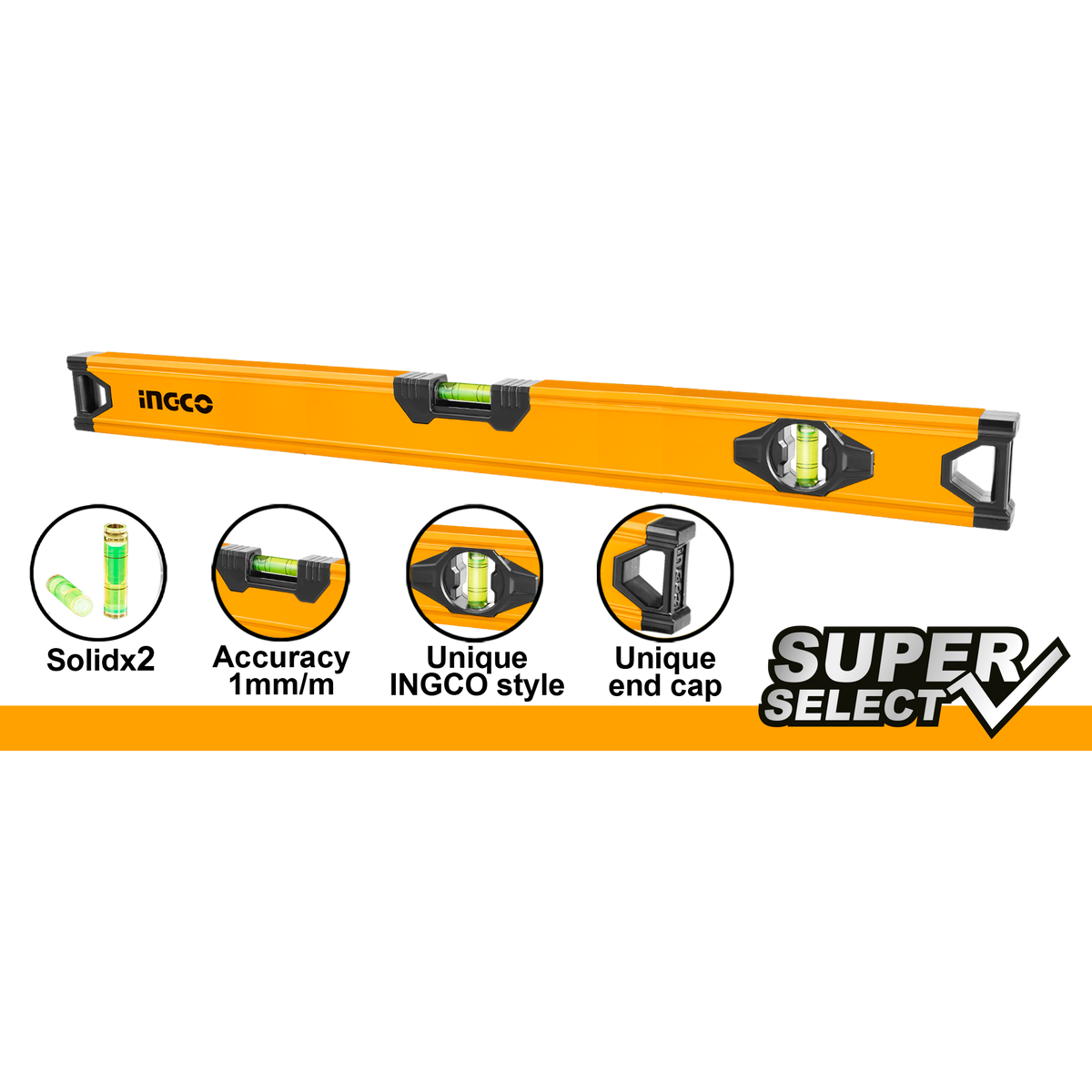 Ingco Hsl58100 Αλφάδι Αλουμινίου 100Εκ. Με 2 Μάτια