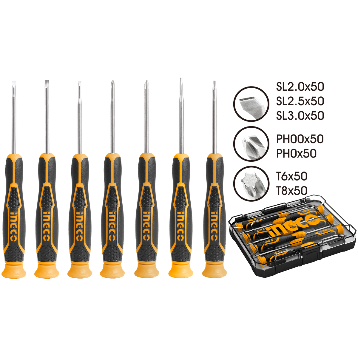 Σετ Κατσαβιδια Ακριβειασ 7Τμχ Ingco