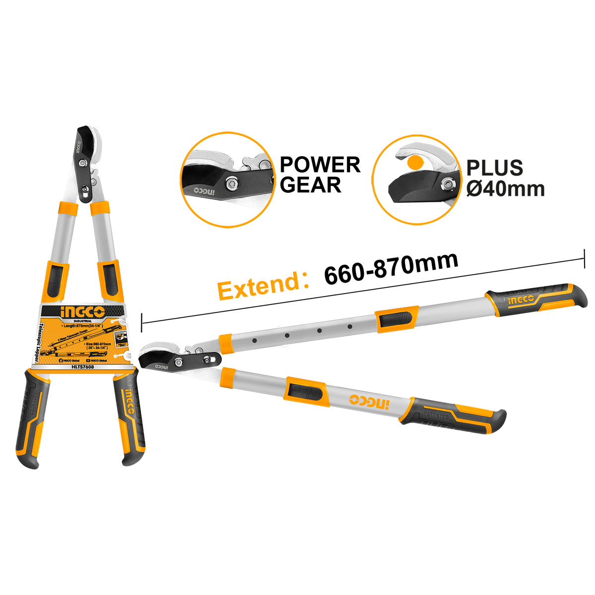 Ingco Hlts7608 Ψαλίδι Κλάδου 87Cm