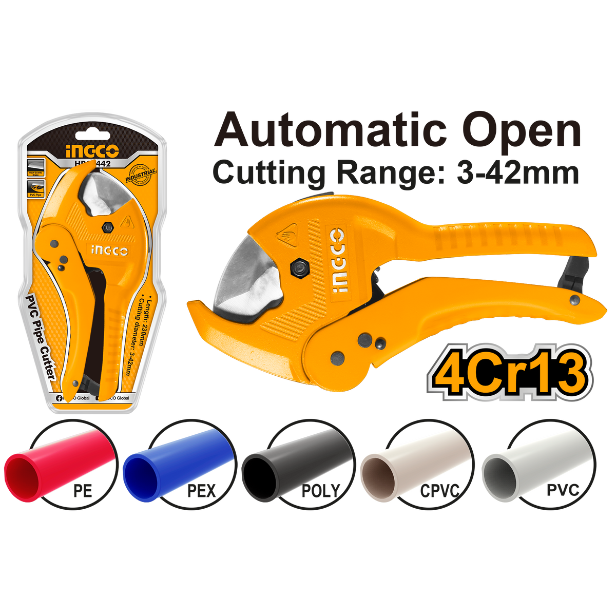 Πένσα Κοπής Σωλήνων Pvc 42Mm Ingco