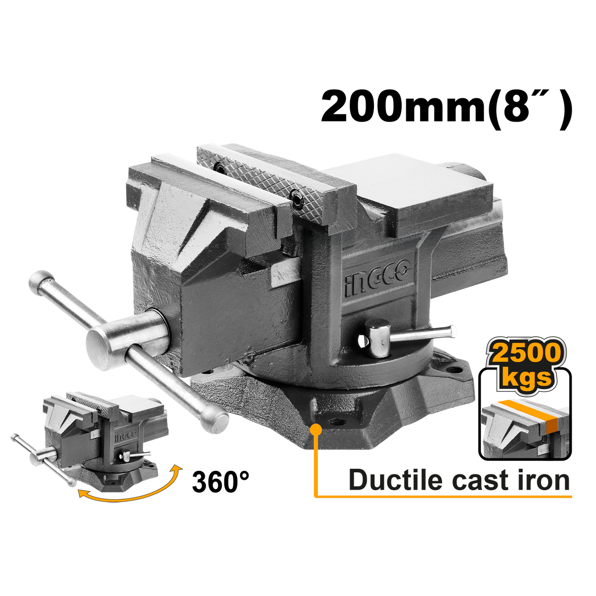 Μεγγενη Παγκου Περιστρεφομενη 200Mm 8" Ingco