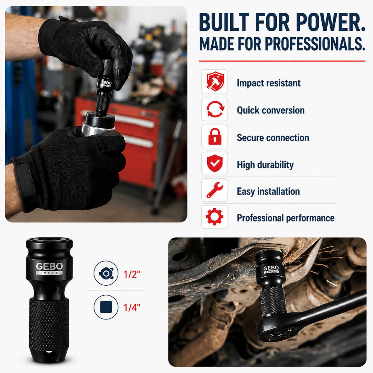 Αντάπτορας Για Μύτες 1/2"-1/4" GEBO TOOLS