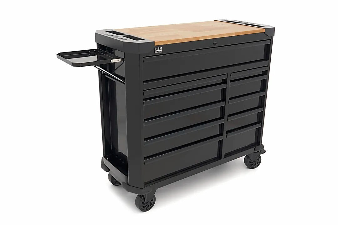 Εργαλειοφόρος Τροχήλατος Με 11 Συρτάρια Και Πάγκο Εργασίας 109cm HBM MACHINES