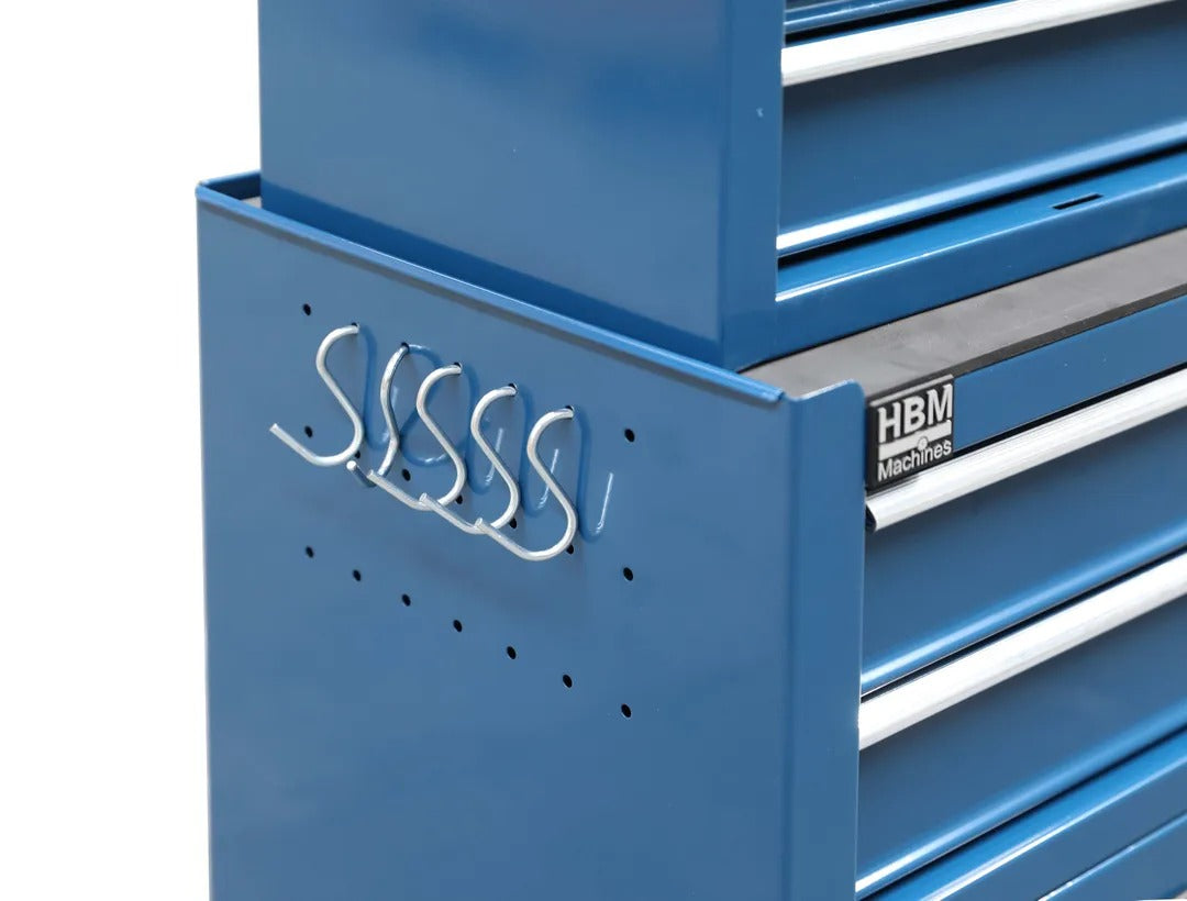 Εργαλειοφόρος Τροχηλάτος Με Εργαλεία Premium 2Τμχ 6 Συρτάρια Και 2 Πόρτες Μπλε 61.4x33x106.4cm HBM