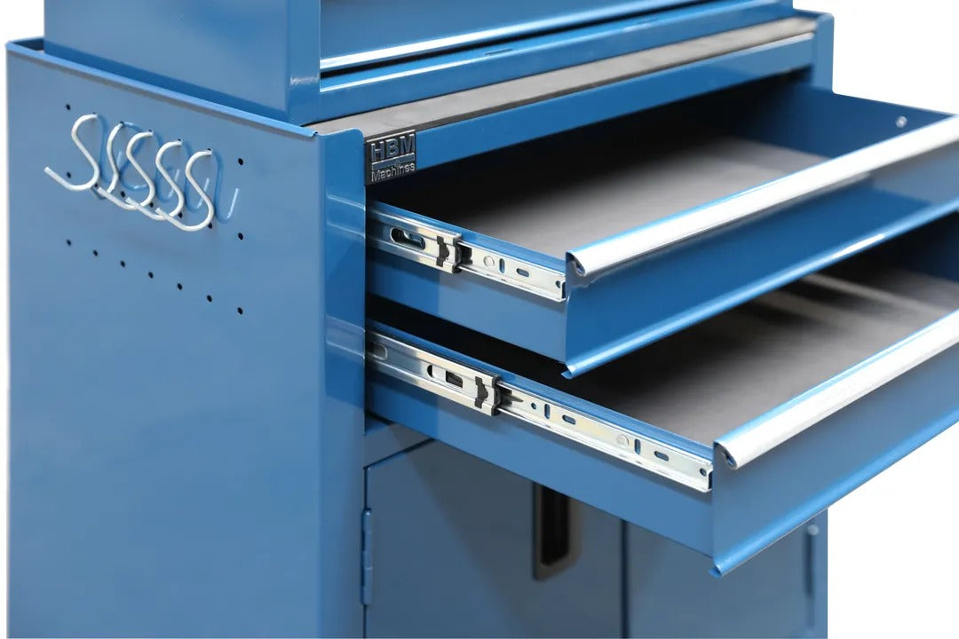 Εργαλειοφόρος Τροχηλάτος Με Εργαλεία Premium 2Τμχ 6 Συρτάρια Και 2 Πόρτες Μπλε 61.4x33x106.4cm HBM