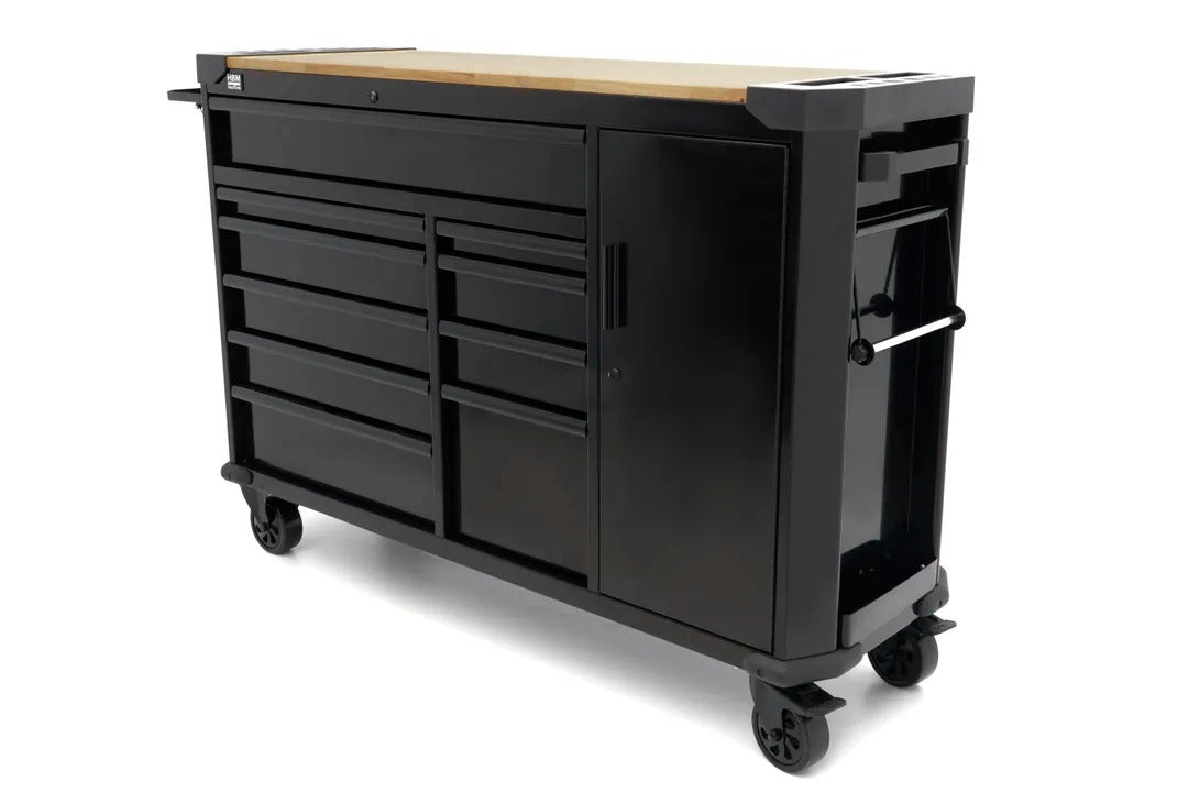 Εργαλειοφόρος Τροχήλατος Επαγγελματικός Με 10 Συρτάρια Με Πάγκο Εργασίας 147cm Με Ξύλινη Επιφάνεια HBM Ολλανδία