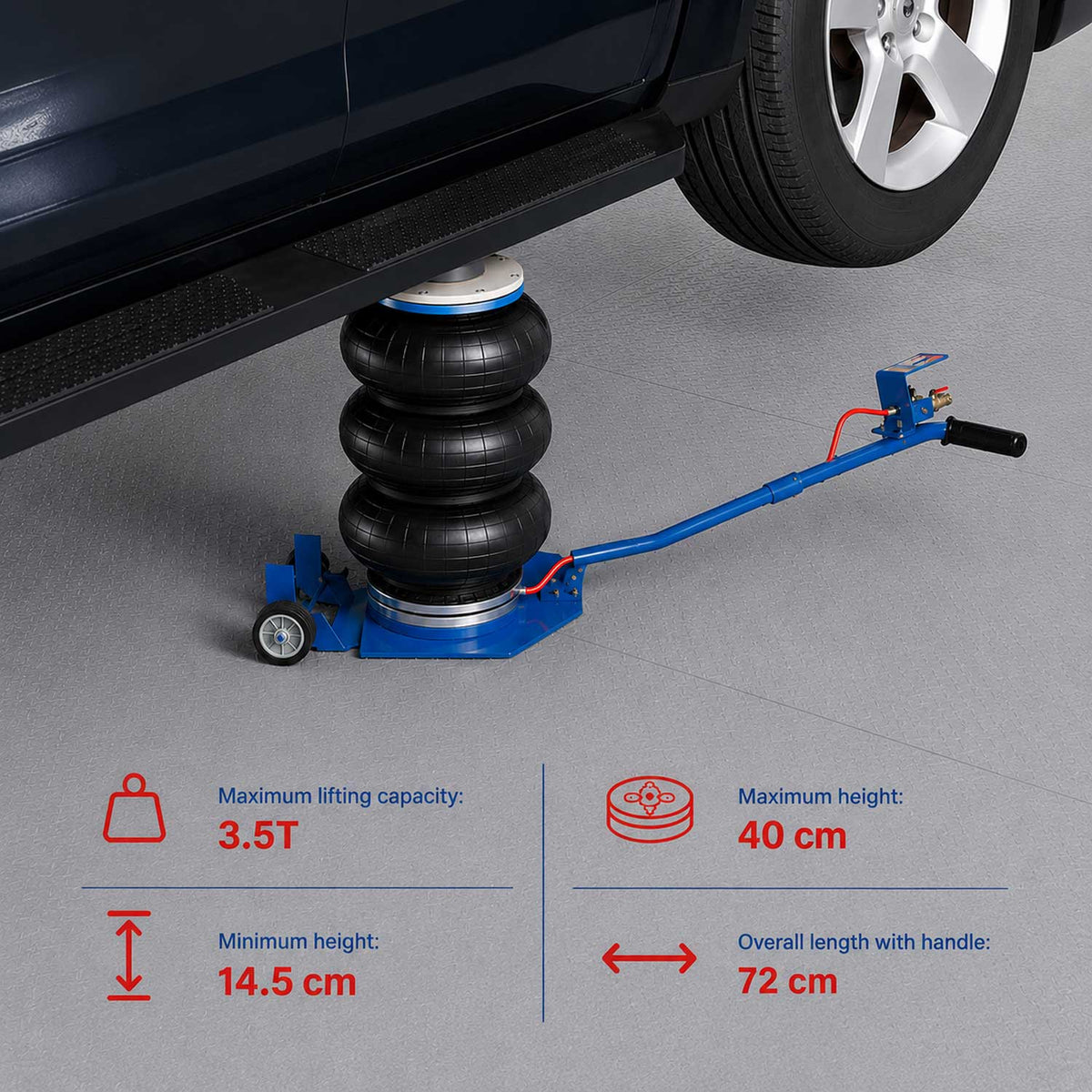 Γρύλος Αέρος με 3 Φούσκες 3500Kg GEBO TOOLS