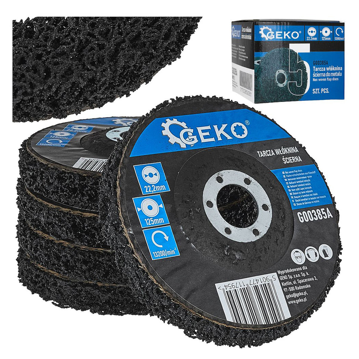 Δίσκος Καθαρισμού Clean&Strip 125x22.2mm Για Μέταλλο Ανοξείδωτο Χάλυβα Και Πλαστικό GEKO