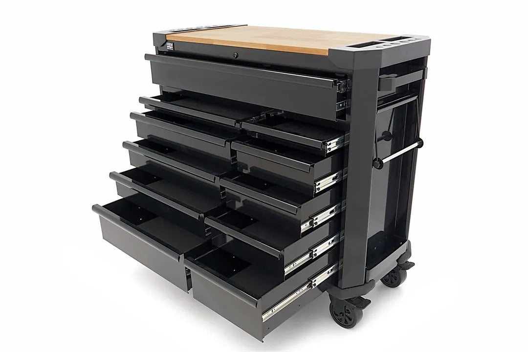 Εργαλειοφόρος Τροχήλατος Με 11 Συρτάρια Και Πάγκο Εργασίας 109cm HBM MACHINES