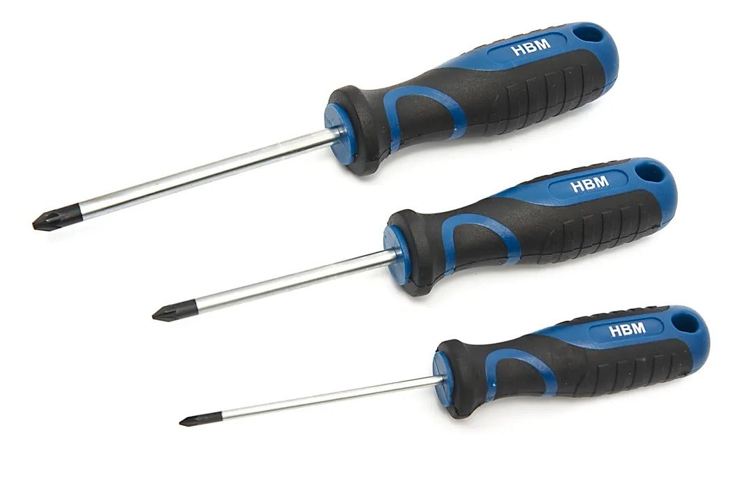 Σετ Εξαρτήματα: Κατσαβίδια, Μύτες, Καρυδάκια,Βάση Στήριξης,Χάλυβας CRV,Λαβή Soft Grip HBM Ολλανδία