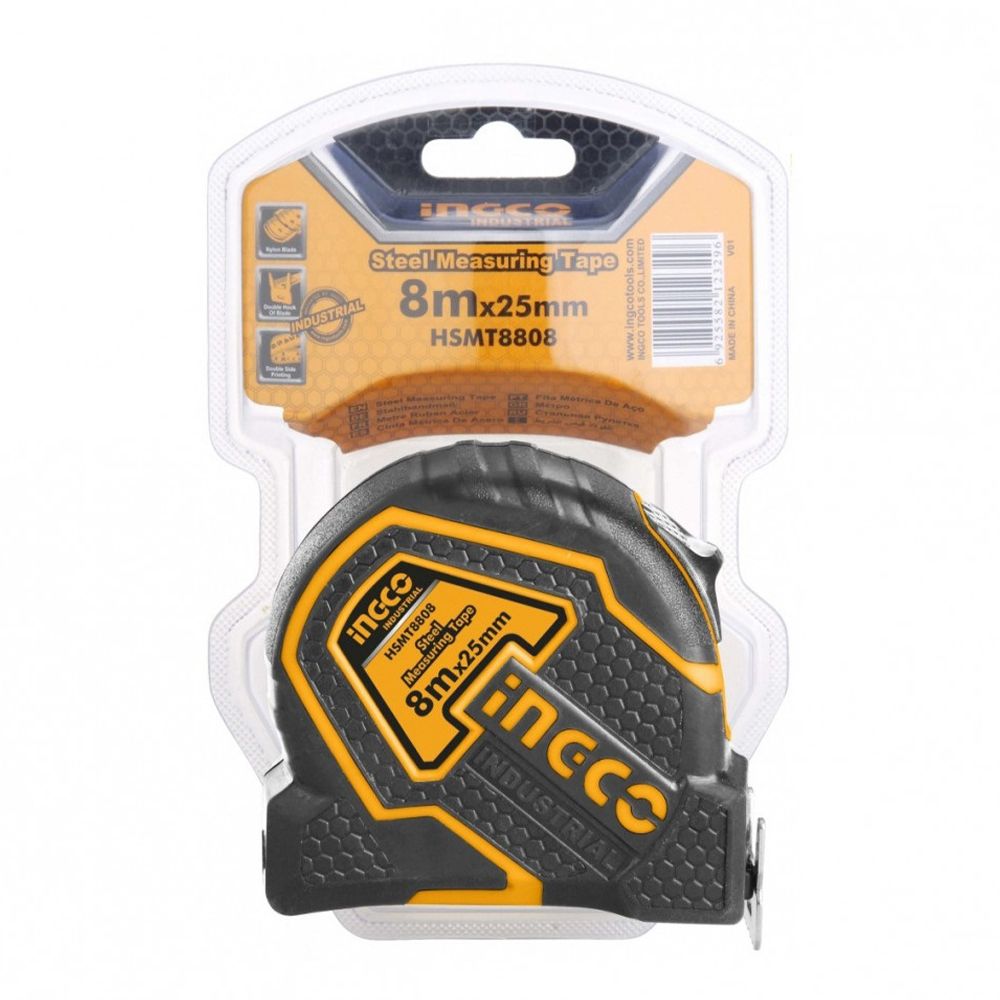 Ingco Μετροταινία Με Αυτόματη Επαναφορά 25Mm X 8M