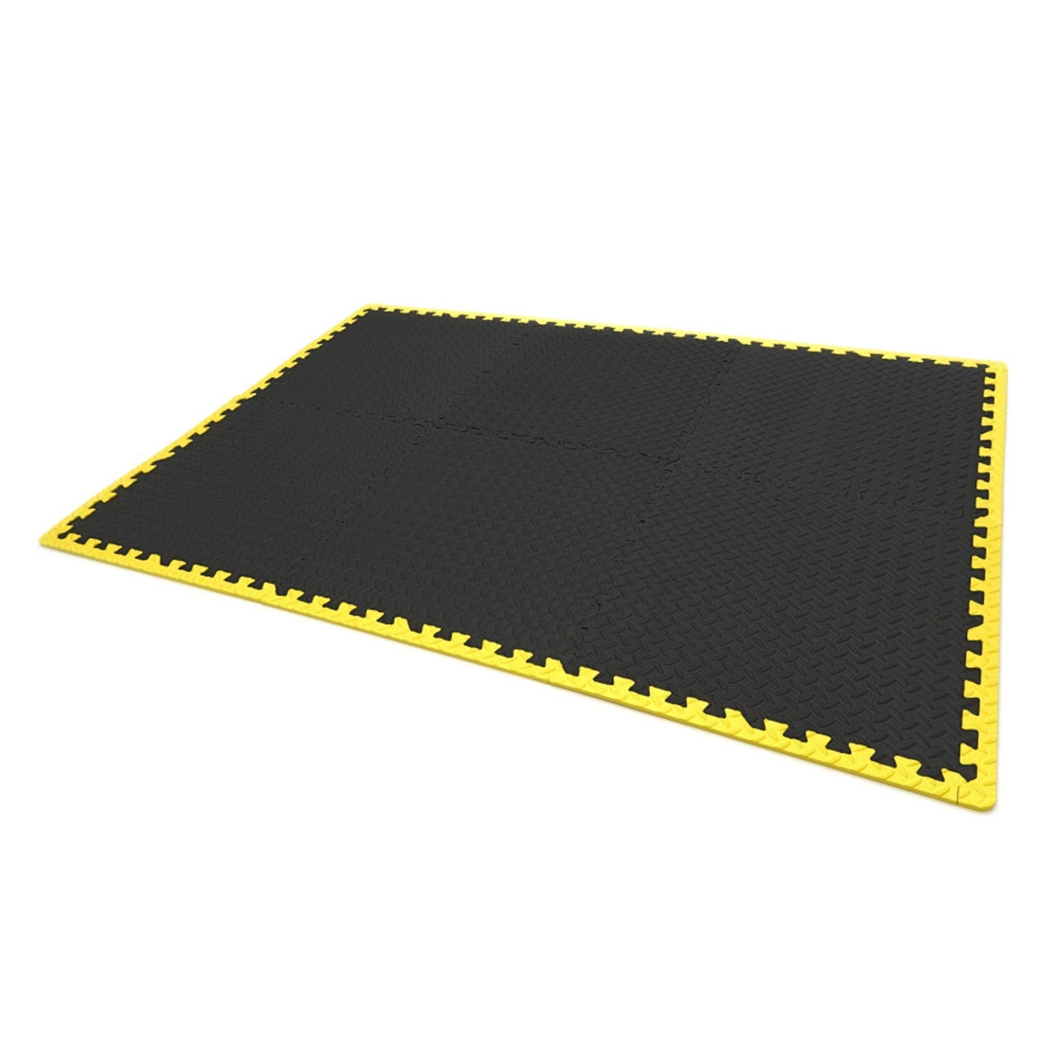 Προστατευτικα Πατωματοσ Απο Αφρωδεσ Υλικο Eva, Τυπου Puzzle, 6 Τεμαχια, Αντιολισθητικα, Μαυρο-Κιτρινο, 61X61Cm Hbm Machines