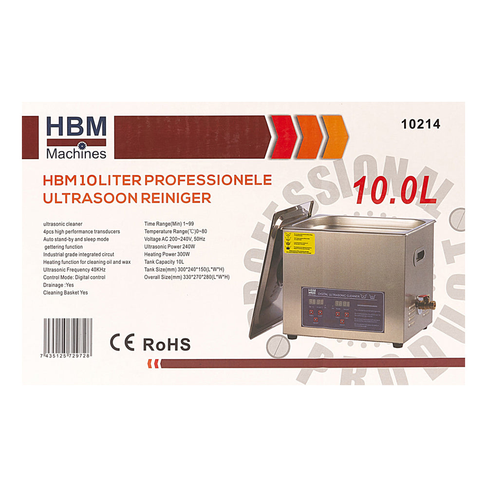 Συσκευή Καθαρισμού Με Υπερήχους 10L, Hbm