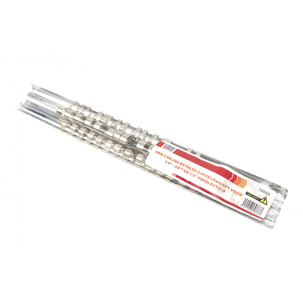 Hbm Σετ Βασεισ Μεταλλικεσ Για Καρυδακια 1/2" 3/8" 1/4" 3 Τμχ