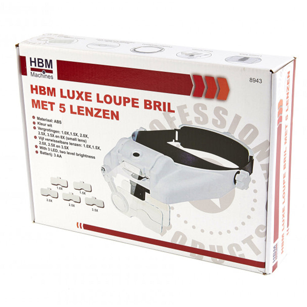 Κεφαλοσκόπιο Με 5 Εναλλάξιμους Μεγεθυντικούς Φακούς Και Led Φωτισμό Hbm