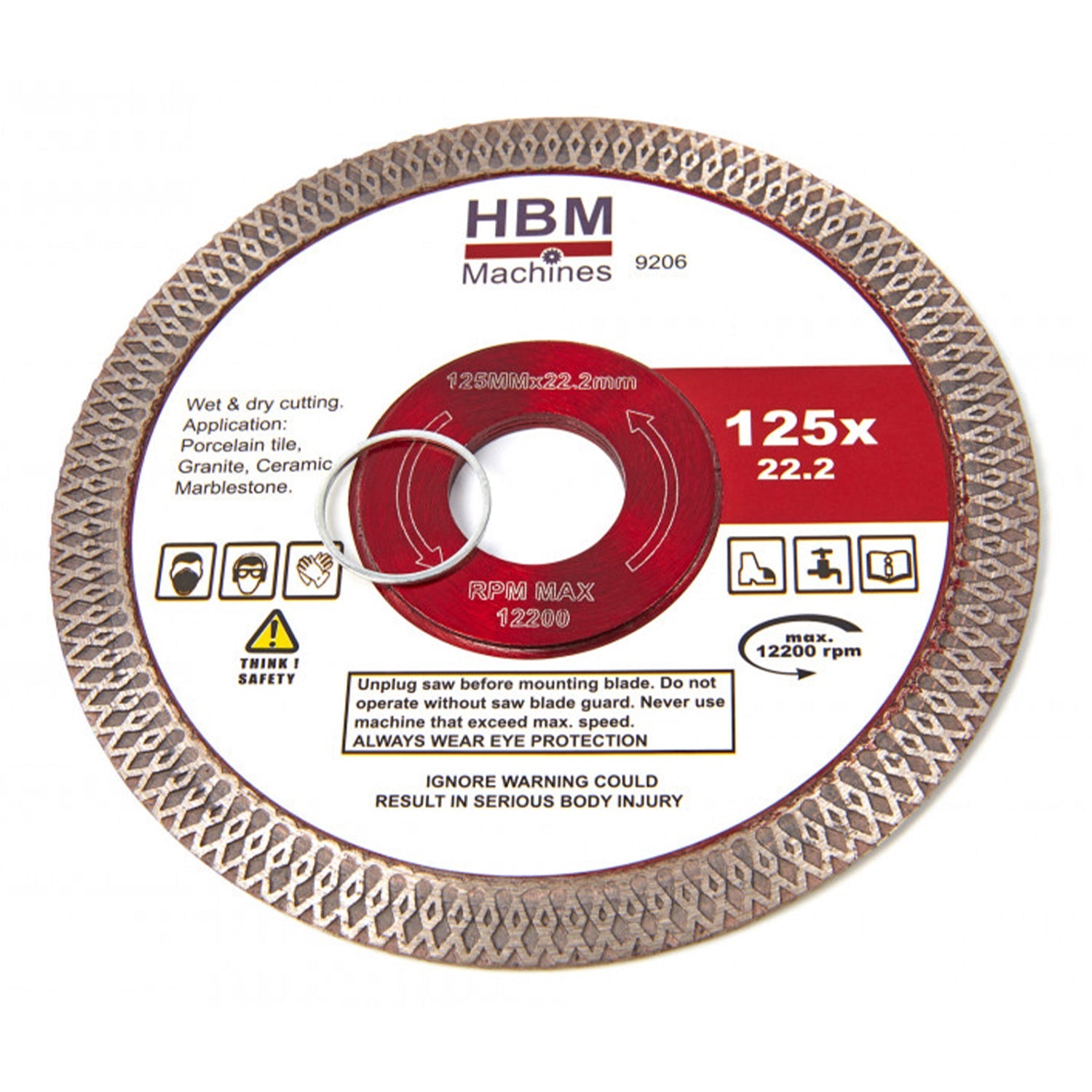 Hbm Machines Δίσκος Κοπής Δομικών Υλικών 125Mm 9206