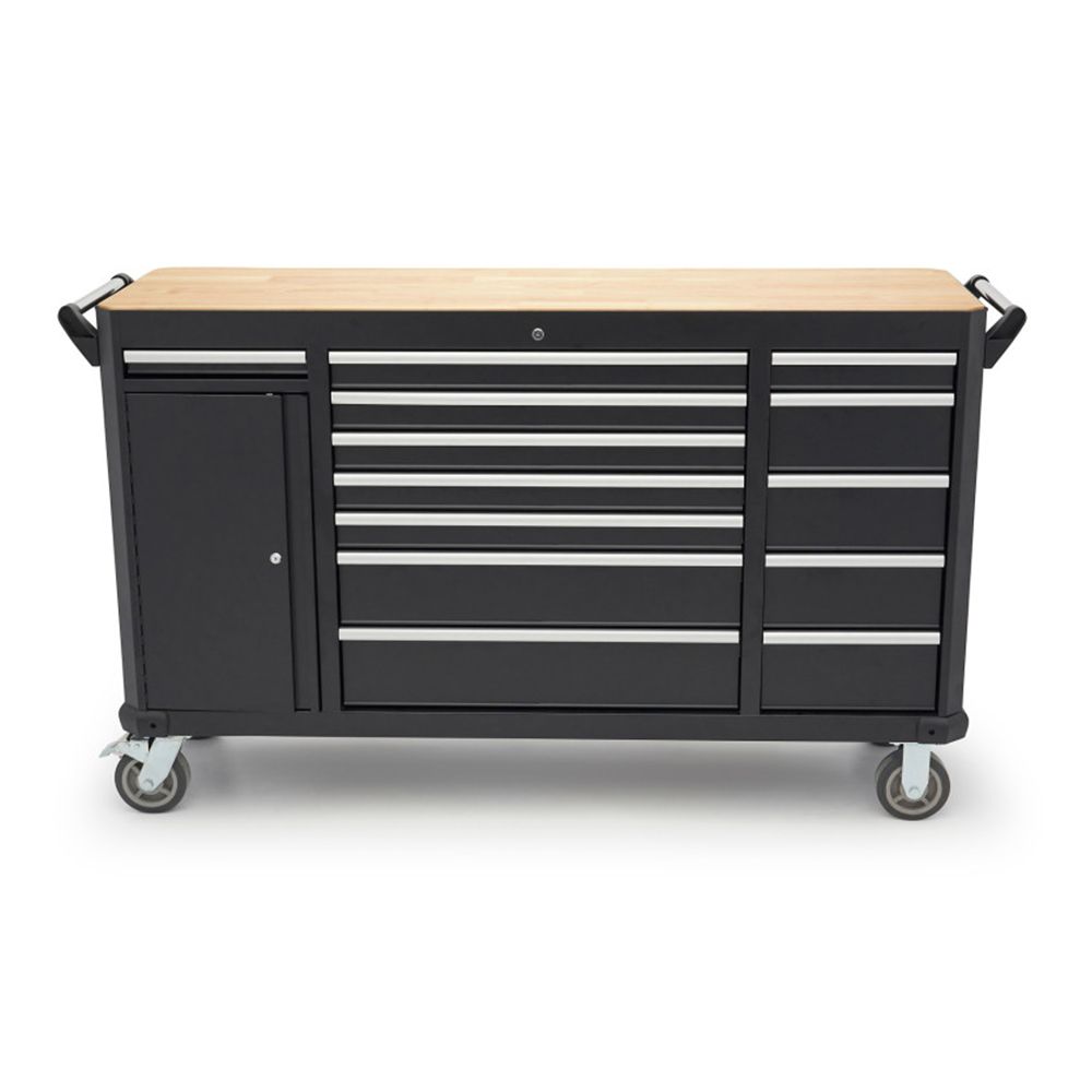 Παγκοσ Εργασιασ Τυπου Καροτσι Με 13 Συρταρια Και Ξυλινη Επιφανεια 168Cm Hbm