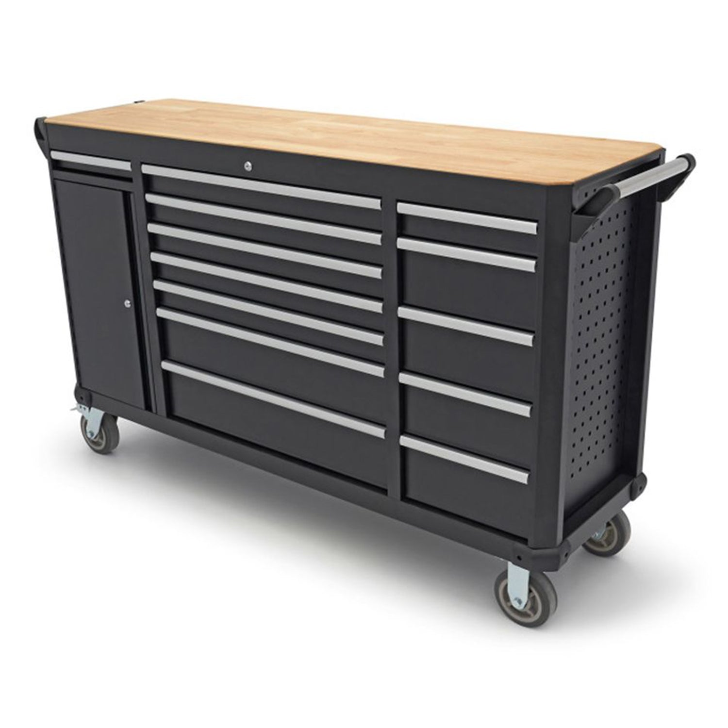 Παγκοσ Εργασιασ Τυπου Καροτσι Με 13 Συρταρια Και Ξυλινη Επιφανεια 168Cm Hbm