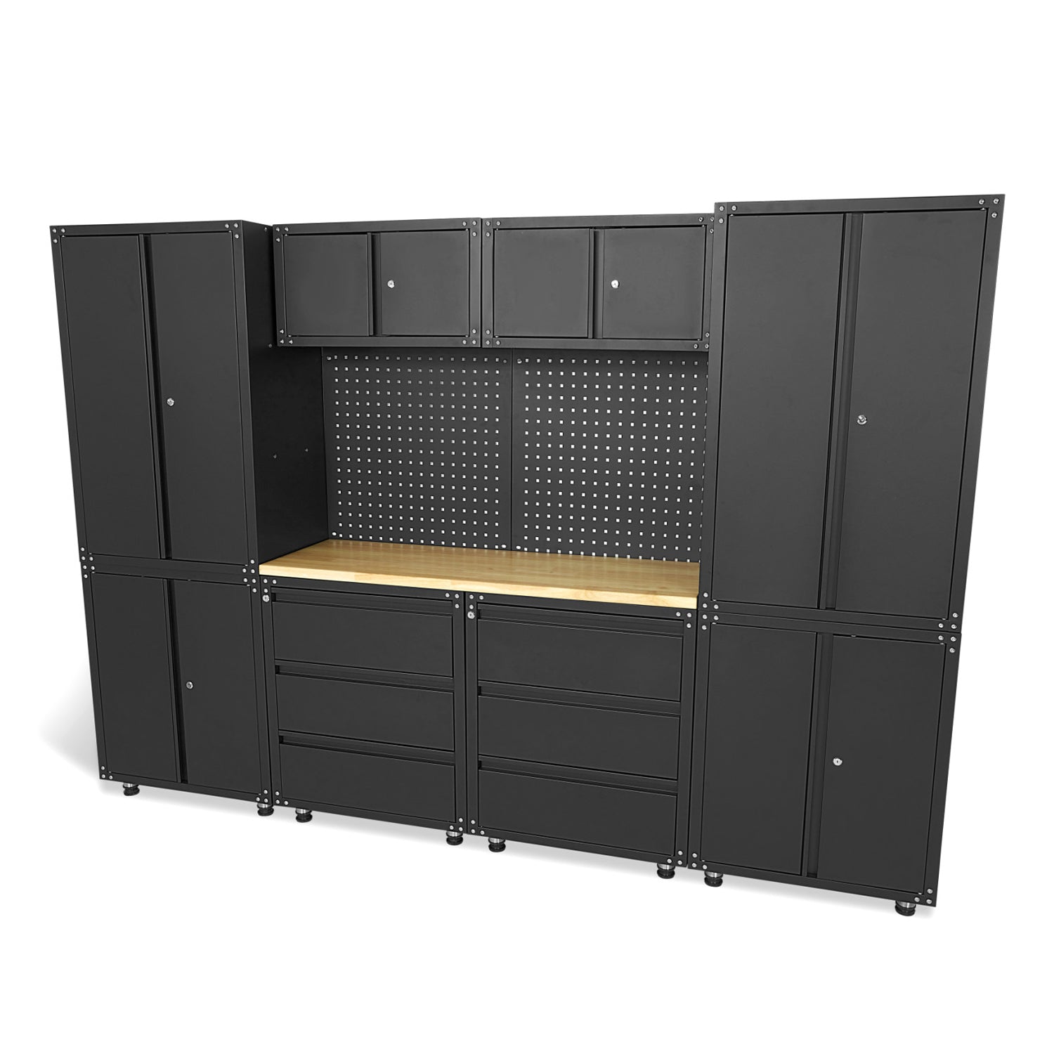 Σετ Μεταλλικα Μοντερνα Επιπλα Premium Hbm Machines 11 Τεμαχια, 187.5 X 268.5 X 48.2 Cm, Ματ Μαυρο
