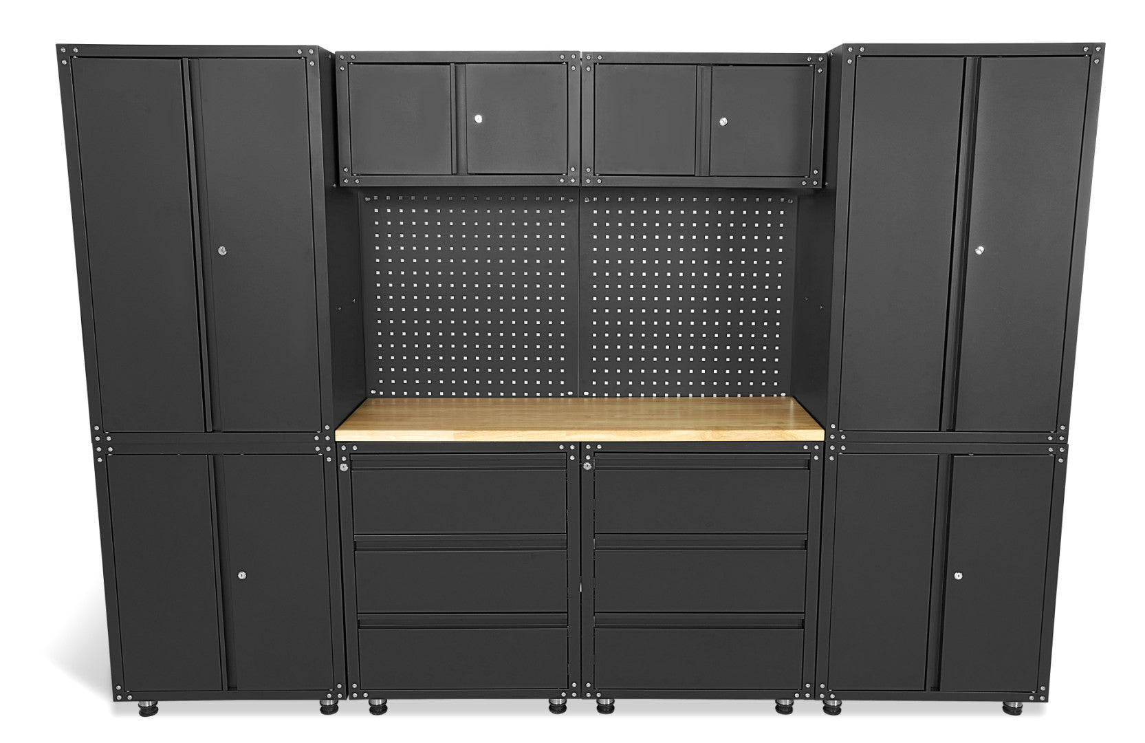 Σετ Μεταλλικα Μοντερνα Επιπλα Premium Hbm Machines 11 Τεμαχια, 187.5 X 268.5 X 48.2 Cm, Ματ Μαυρο