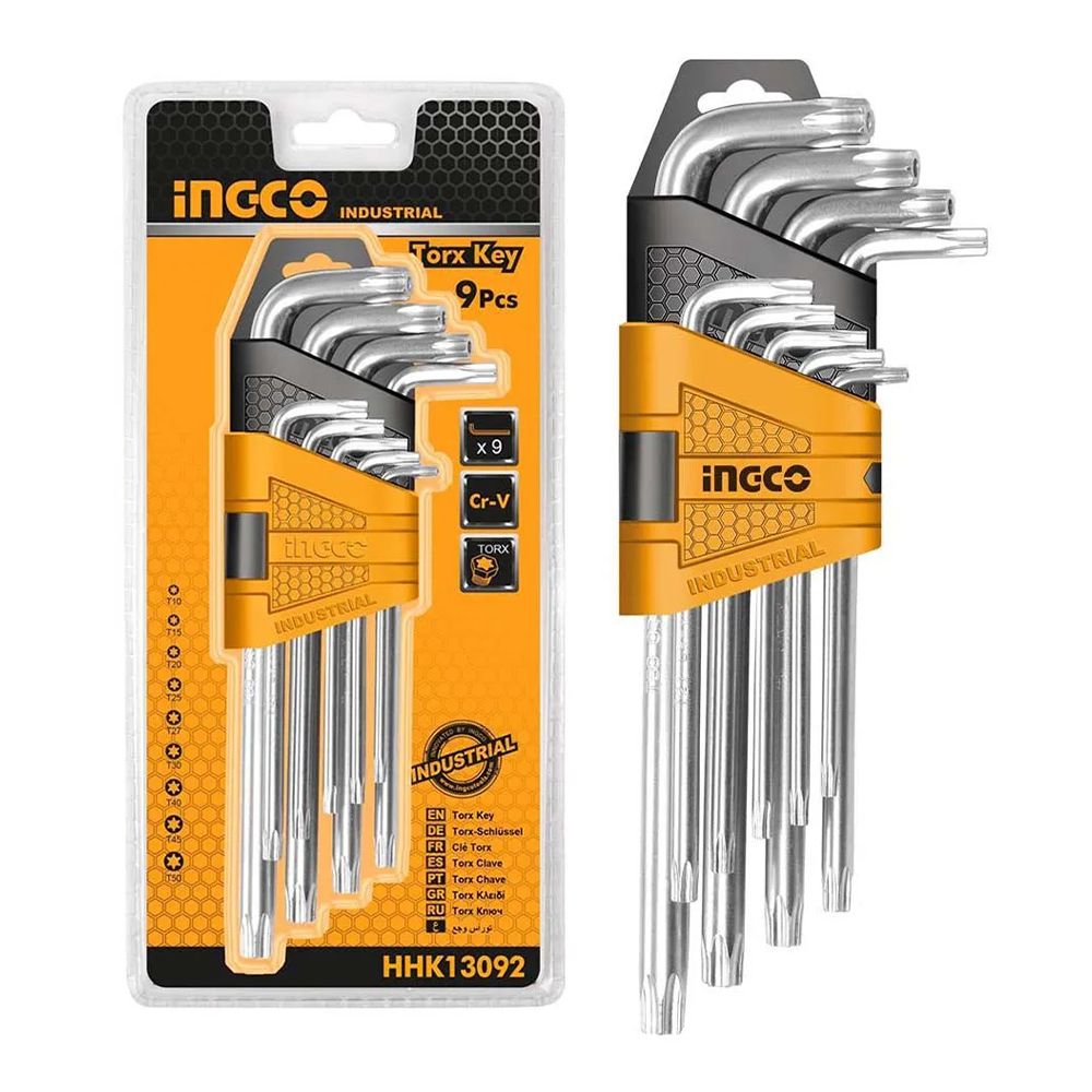 Ingco Σετ 9 Κλειδιά Torx Σε Σχήμα L
