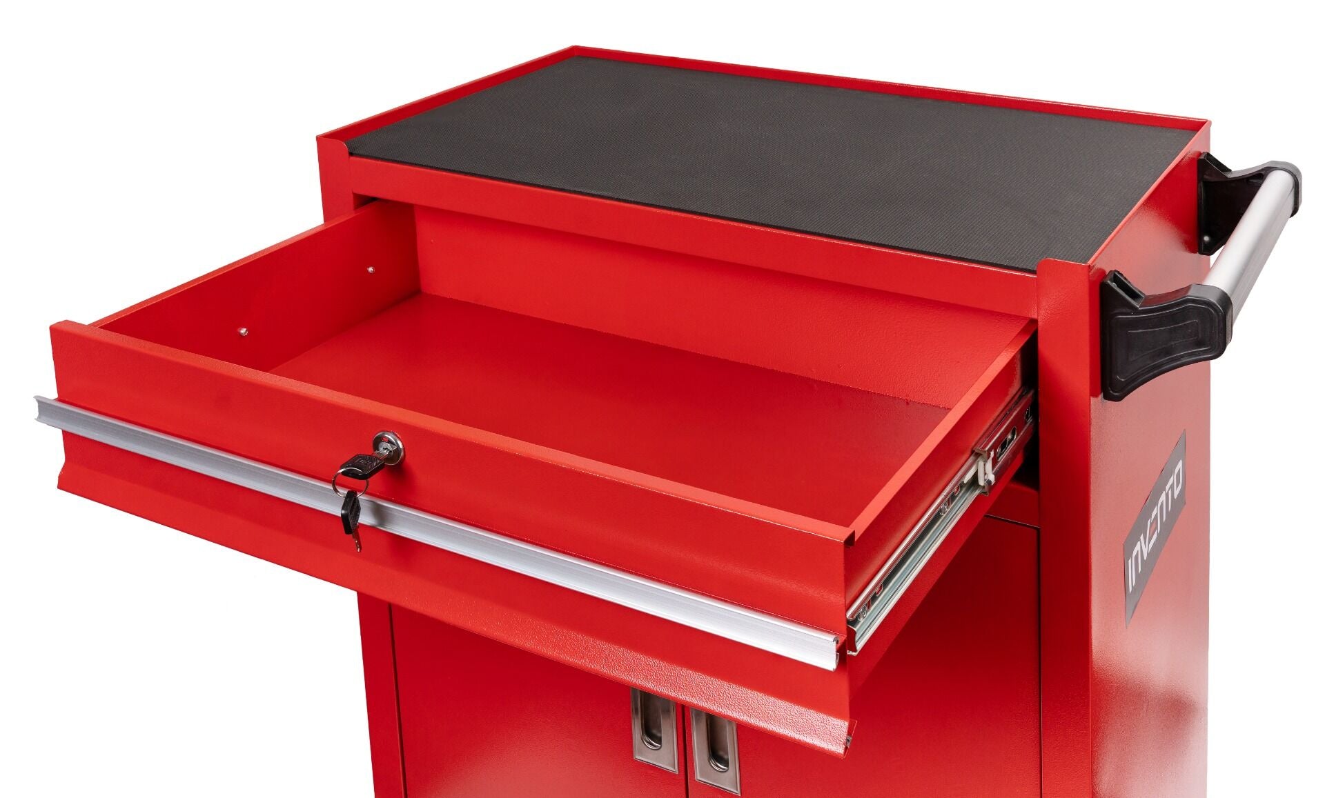 Τροχηλάτος Μεταλλικός Εργαλειοφόρος Χωρίς Εργαλεία Κόκκινος Premium 73x63x40cm INVENTO