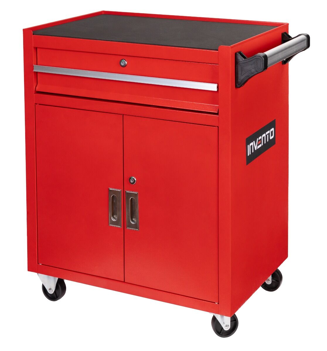 Τροχηλάτος Μεταλλικός Εργαλειοφόρος Χωρίς Εργαλεία Κόκκινος Premium 73x63x40cm INVENTO