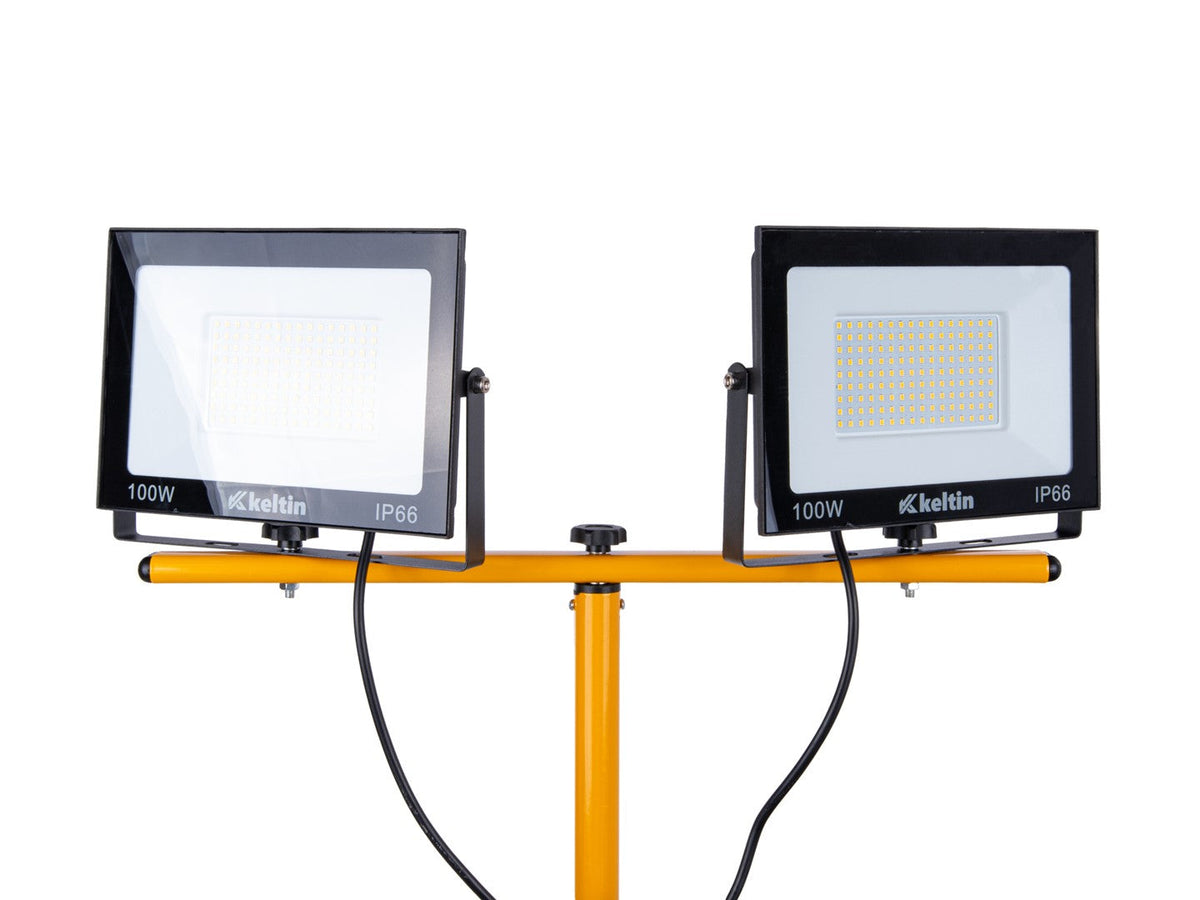 Λάμπα Led Εργασίας 2 X 100W 6500K Με Ρυθμιζόμενο Τρίποδο Στήριξης