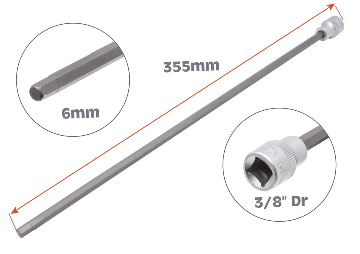 Μακρύ Κλειδί Allen 6Mm Με Τετράγωνη Βάση 1/2'', 355Mm, Για Αφαίρεση/Τοποθέτηση Στροφαλοφόρου Vw Audi Vag