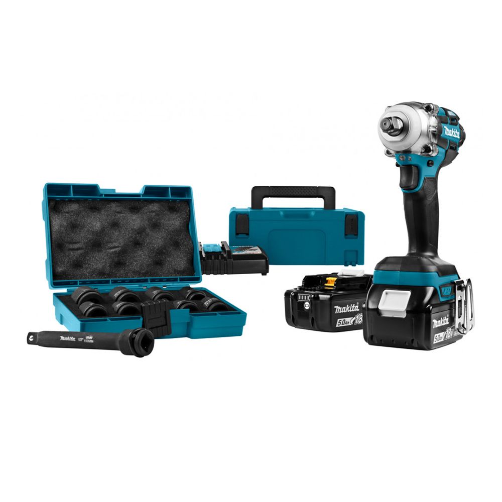 Πακέτο Κατσαβιδιού Με Μπαταρία 18V 280Nm Makita Brushless Με Κρουστικό Μηχανισμό Και Σετ Καρυδάκια 1/2 Dtw285Rtjx