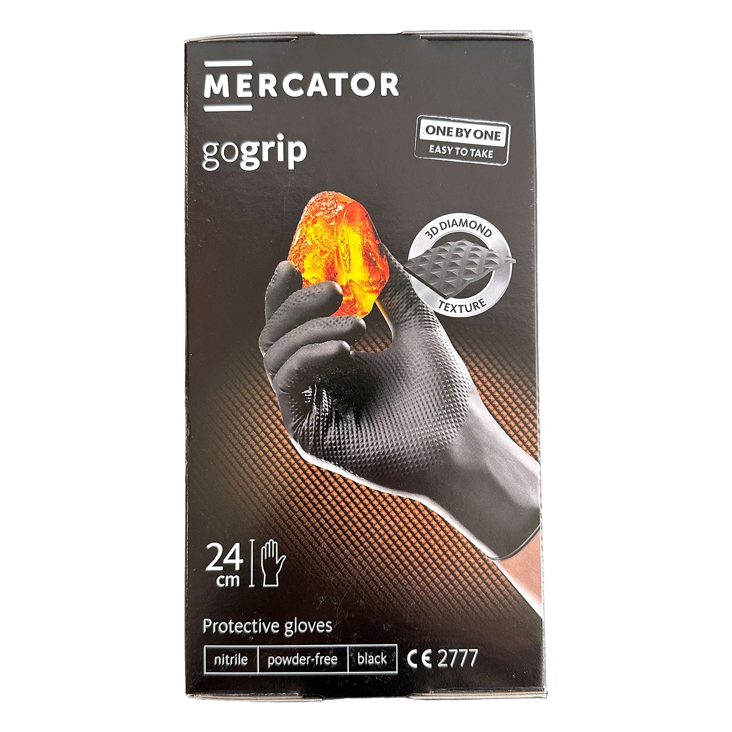 Σετ Γάντια Νιτριλίου Mercator GoGrip One By One Premium Μαύρο Μέγεθος XL 100Τμχ