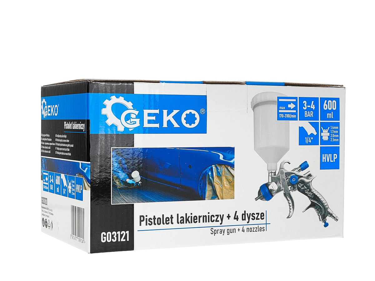 Πιστόλι Βαφής HVLP 600ml Με 4 Μπεκ 1.4-1.7-2.0-2.5