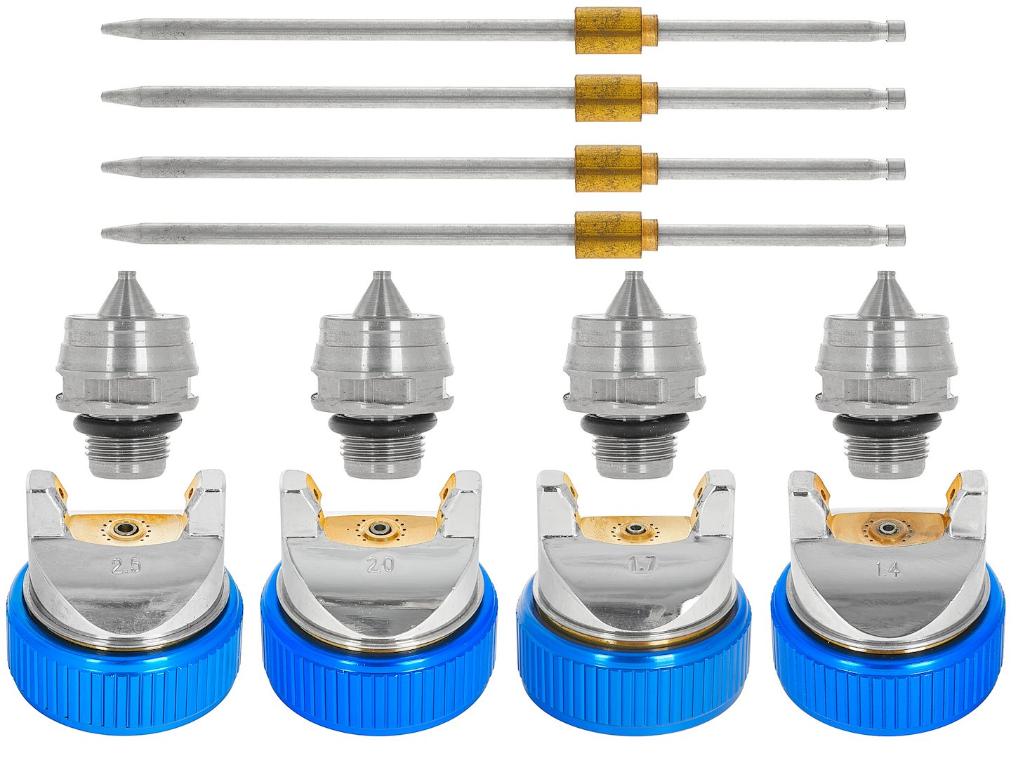 Πιστόλι Βαφής HVLP 600ml Με 4 Μπεκ 1.4-1.7-2.0-2.5
