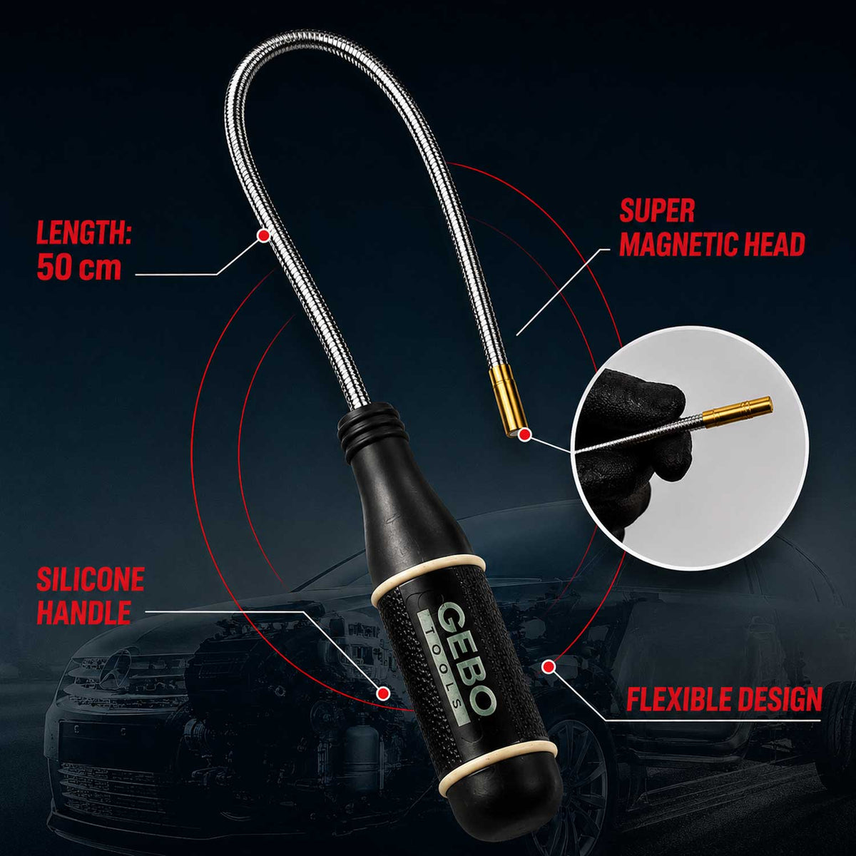 Μαγνήτης Εύκαμπτος 50cm 6mm GEBO TOOLS