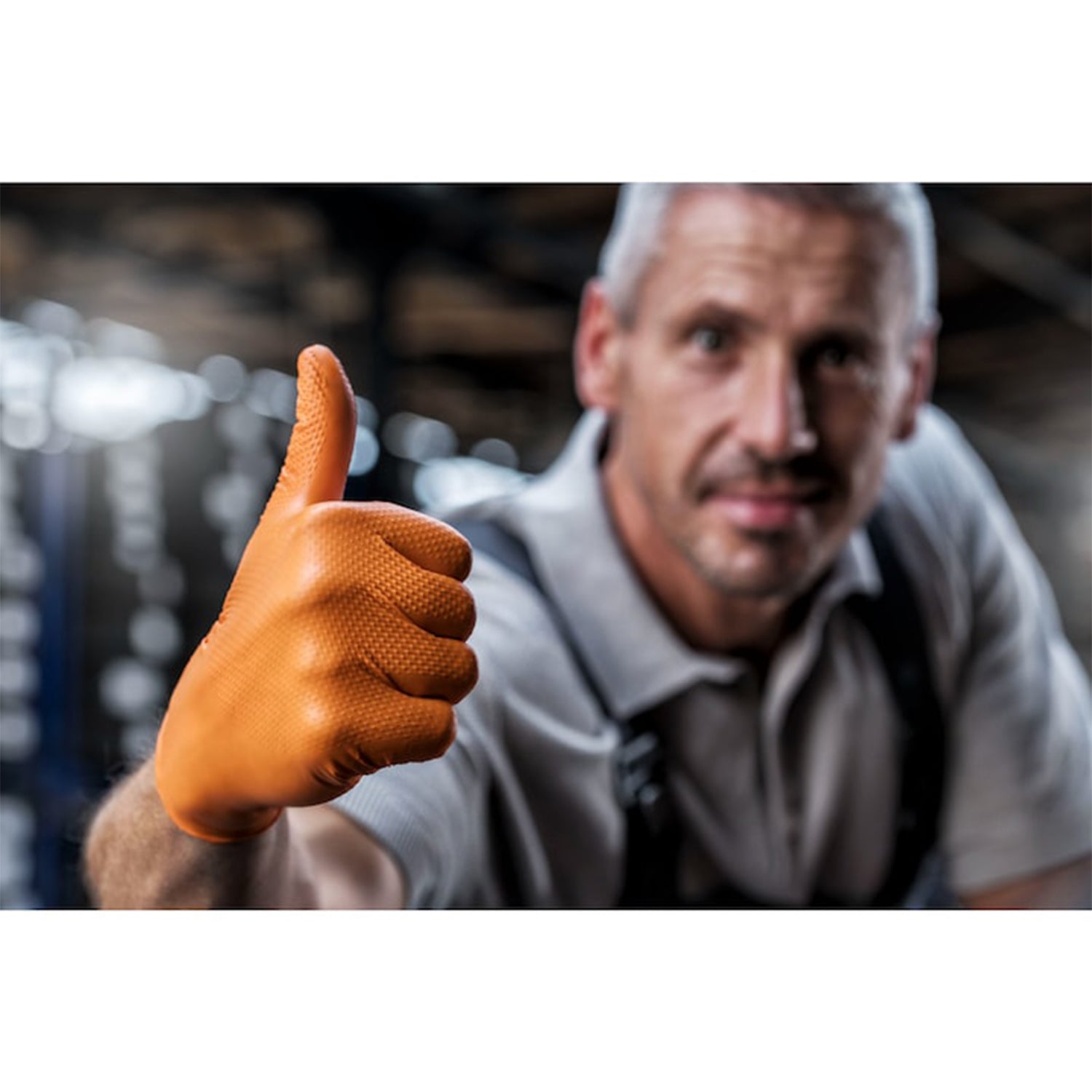 Προστατευτικά Γάντια Νιτριλίου Premium Mercator GoGrip One By One, Πορτοκαλί, Μέγεθος M,100 Τμχ