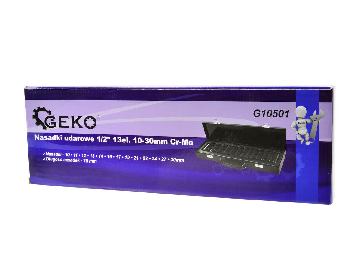 Σετ Καρυδάκια Κρουστικά Μακριά 1/2" 10-30mm 78mm 13Τμχ GEKO