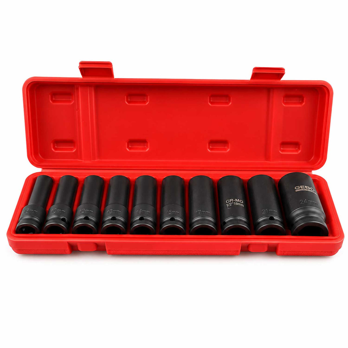 Σετ Καρυδάκια Κρουστικά 1/2" E8-E24, 10 Τμχ GEBO TOOLS