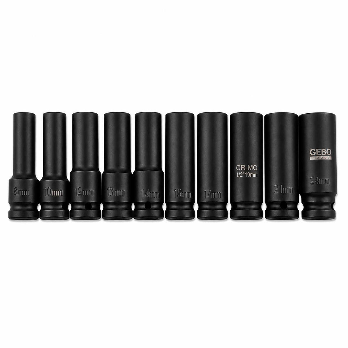 Σετ Καρυδάκια Κρουστικά 1/2" E8-E24, 10 Τμχ GEBO TOOLS