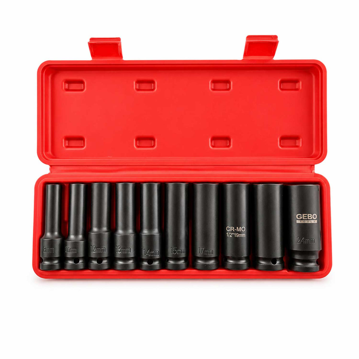 Σετ Καρυδάκια Κρουστικά 1/2" E8-E24, 10 Τμχ GEBO TOOLS