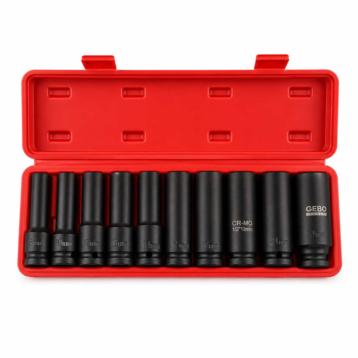 Σετ Καρυδάκια Κρουστικά 1/2" E8-E24, 10 Τμχ GEBO TOOLS
