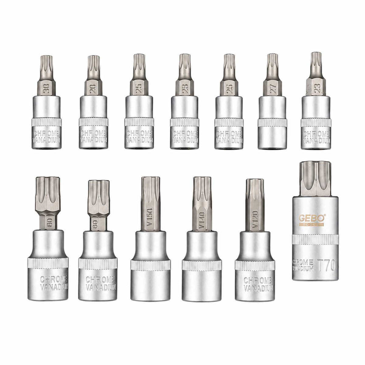 Σετ Καρυδάκια Με Μύτες Torx TS8-TS60 12 Τμχ GEBO TOOLS
