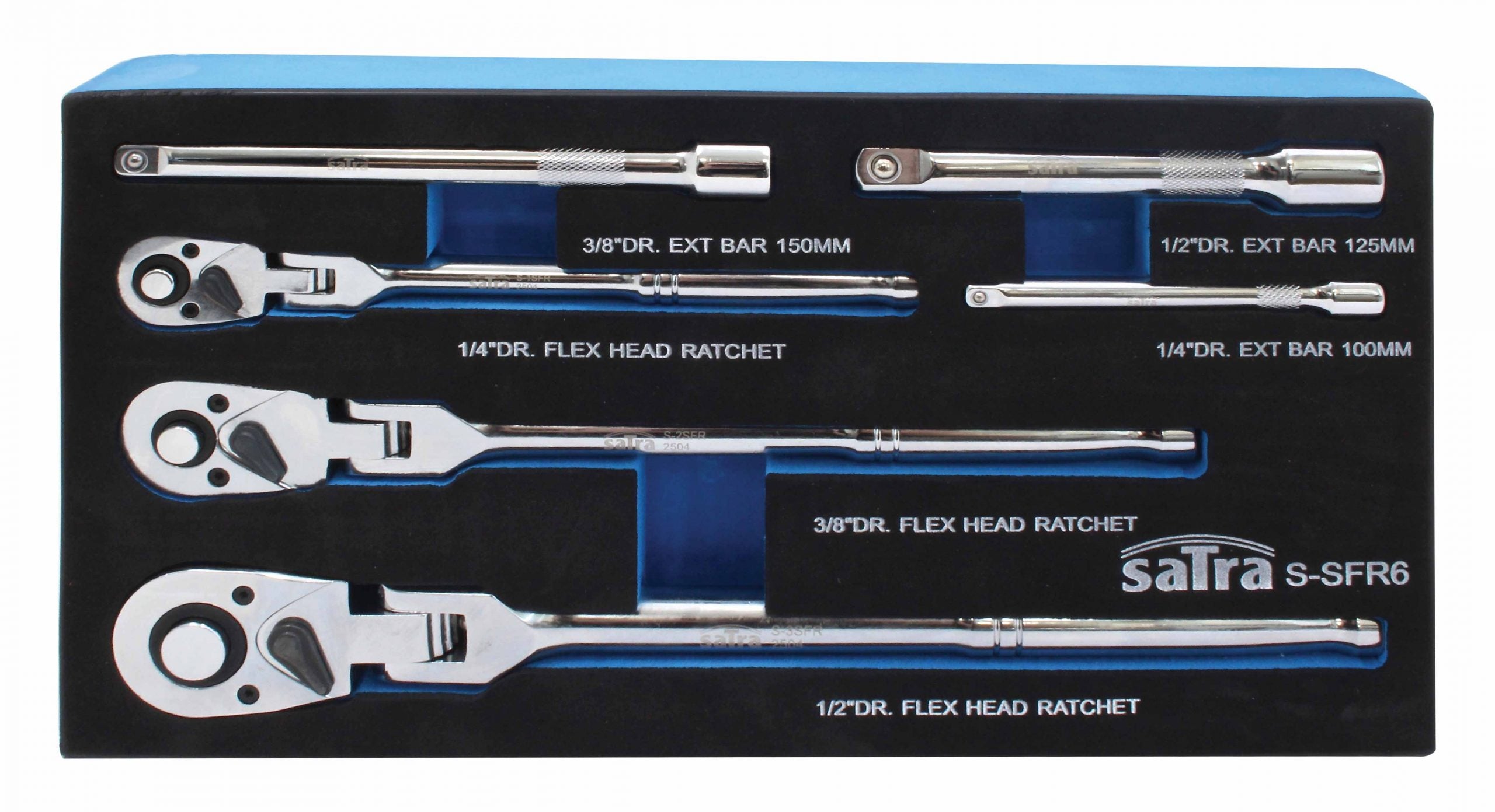 Σετ Καστάνιες 1/4"-3/8"-1/2" Με Αρθρωτή Κεφαλή 180° Και Προεκτάσεις 6Τμχ