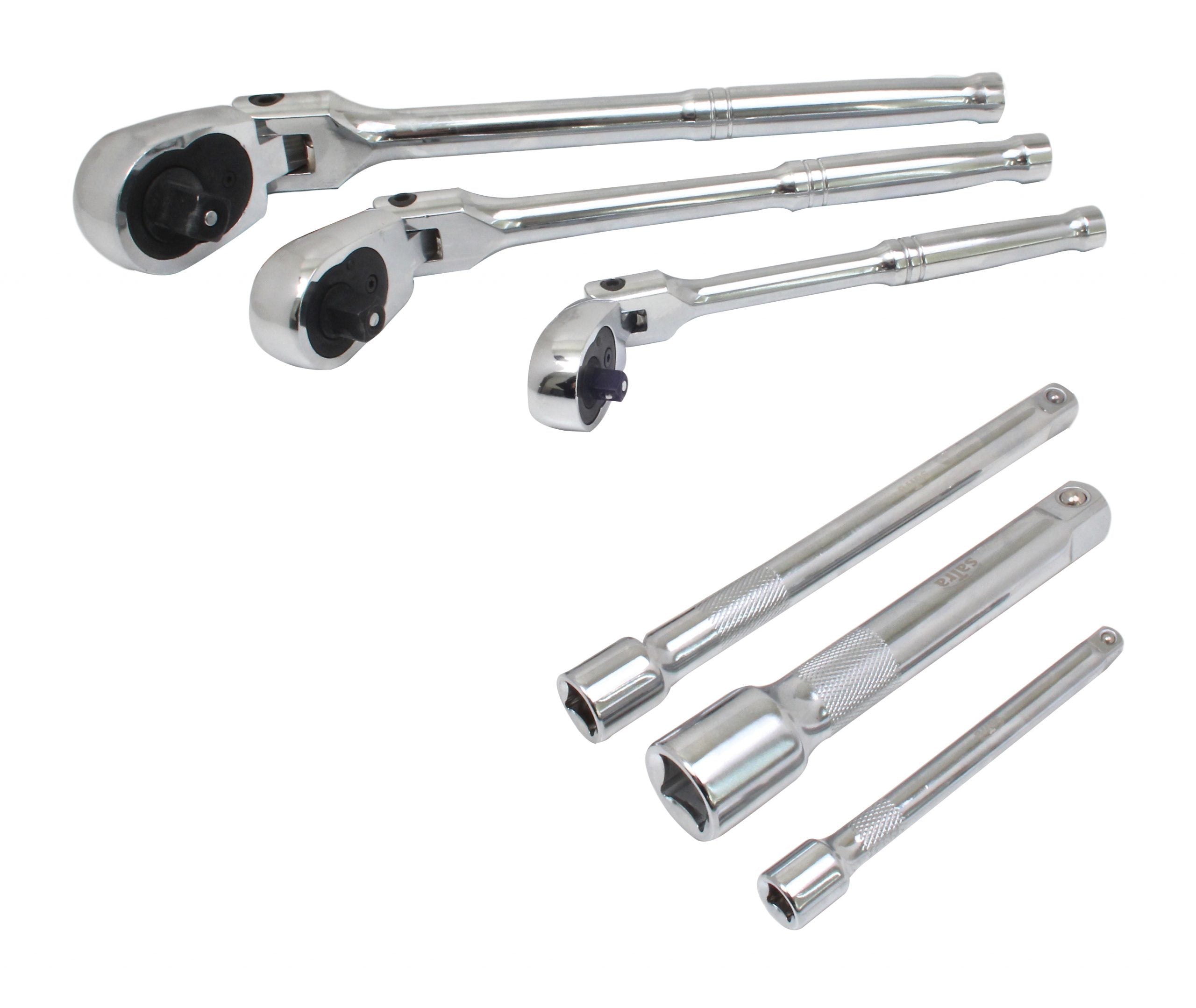Σετ Καστάνιες 1/4"-3/8"-1/2" Με Αρθρωτή Κεφαλή 180° Και Προεκτάσεις 6Τμχ