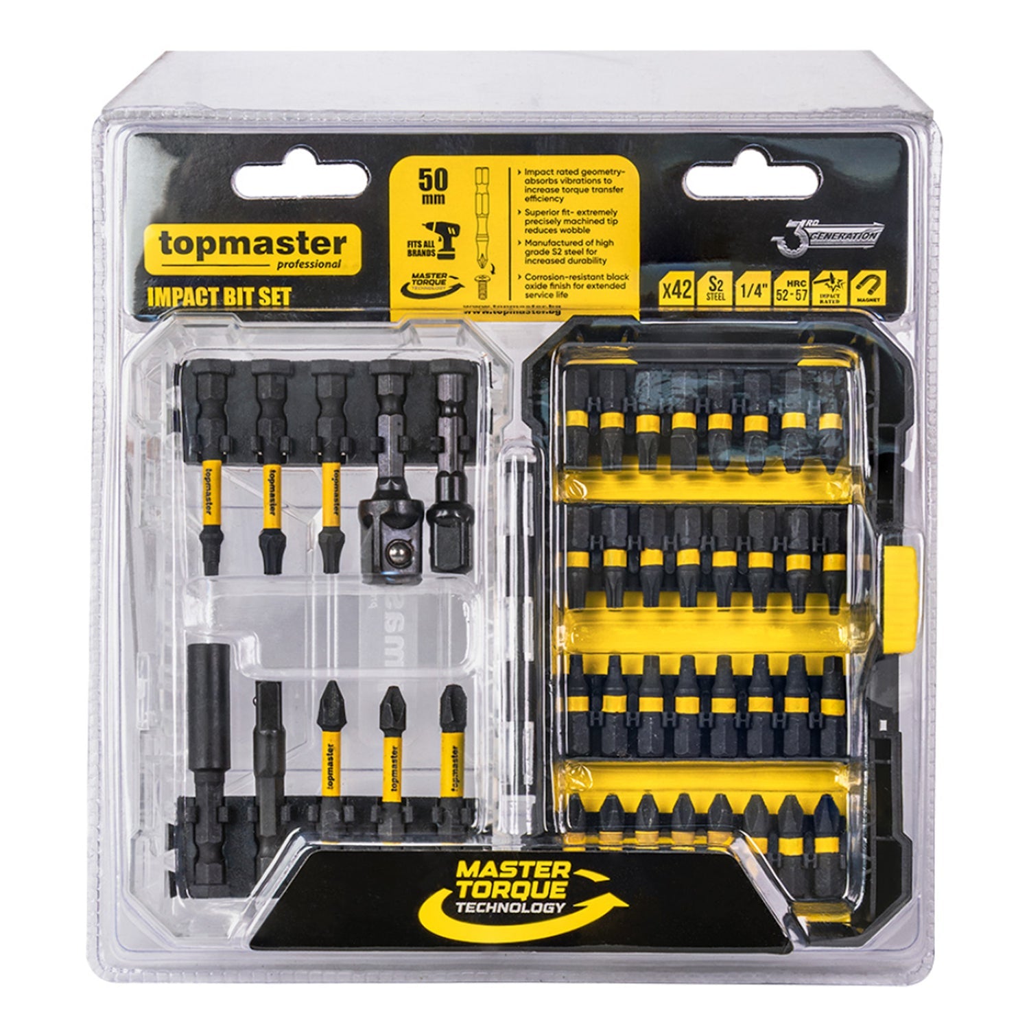 Σετ Μυτεσ Κατσαβιδιου Κρουστικου Τυπου Topmaster 42 Τεμαχια