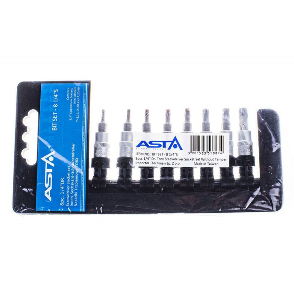 Σετ Μύτες Torx Με Εσοχή 1/4 T8-T40 8 Τεμάχια
