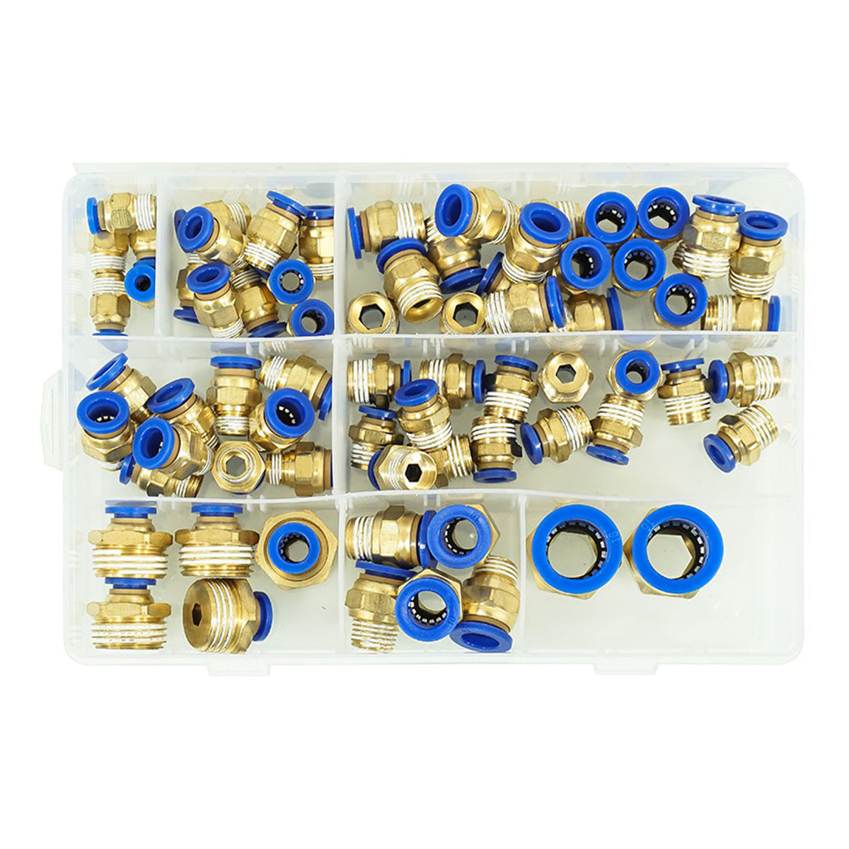 Σετ Ταχυσύνδεσμοι Αέρος Push-In 1/8"-1/2" 4-16MM 72Τμχ VERKE
