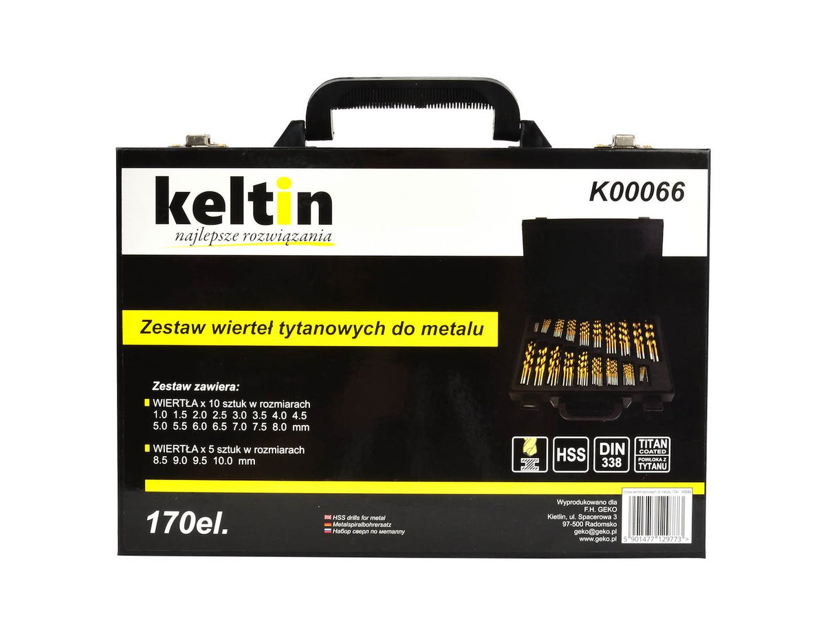 Σετ Τρυπάνια HSS Τιτανίου Για Μέταλλο 1-10mm 170Τμχ KELTIN