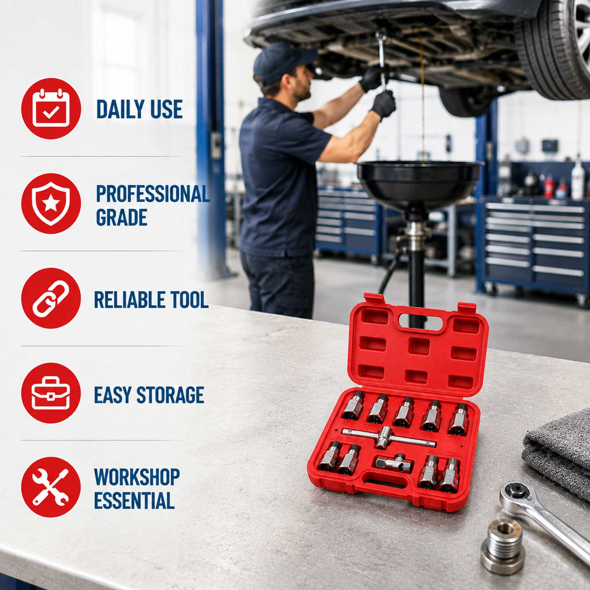 Σετ Καρυδάκια Κάρτερ Λαδιού 12 Τμχ GEBO TOOLS