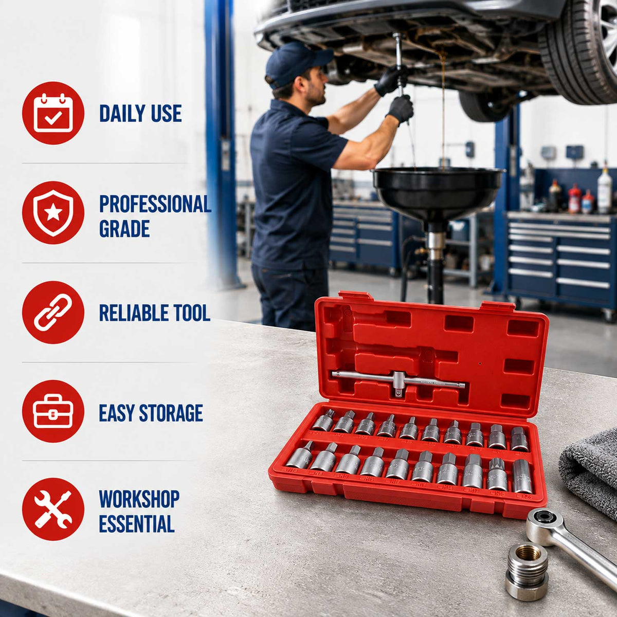 Σετ Καρυδάκια Κάρτερ Λαδιού 21 Τμχ GEBO TOOLS